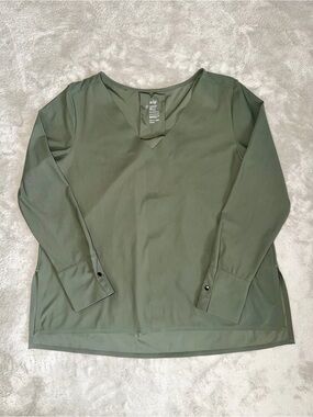 ADAY Something Tailored Shirt Stretch Women’s Small In Green